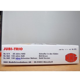 HAG  078 ,  coffret  de 3 motrices  JUBI  Trio  BT , BLS , SBB  neuf   BO
