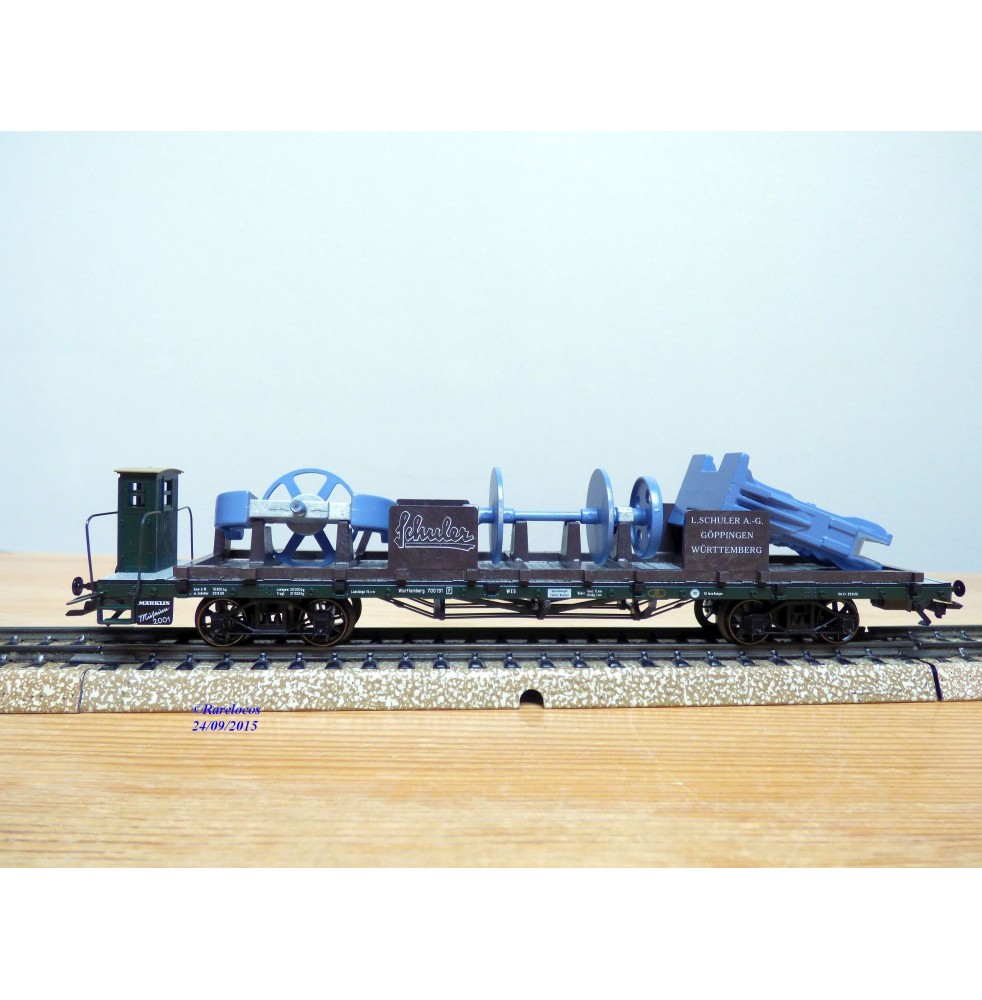 Märklin métal 4617 Wagon surbaissé EVS DB BO