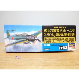HASEGAWA 09062, bombardier  embarqué japonais NAKAJIMA B6N2 type 12  JILL  et  bombes de 250 Kgs   Neuf  BO 1/48