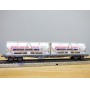 HAG 398 . 04 , wagon plat type Sgs + conteneurs citernes  de 30 '  Giezendammer   SBB  BO
