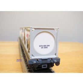 HAG 398 . 04 , wagon plat type Sgs + conteneurs citernes  de 30 '  Giezendammer   SBB  BO