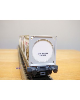 HAG 398 . 04 , wagon plat type Sgs + conteneurs citernes  de 30 '  Giezendammer   SBB  BO