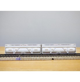 HAG 398 . 04 , wagon plat type Sgs + conteneurs citernes  de 30 '  Giezendammer   SBB  BO