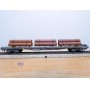 HAG 354 . 04 , wagon plat  à ranchers type Rs chargé de conduites de gaz  SBB  BO