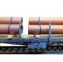 HAG 354 . 04 , wagon plat  à ranchers type Rs chargé de conduites de gaz  SBB  BO