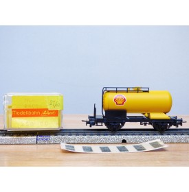 LILIPUT 250 00, wagon citerne à plate forme de serre freins SHELL   ÖBB ou DB ou  SBB   neuf  BO