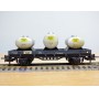 ELECTROTREN  1004,  wagon plat chargé de 3 citernes SEMAT  RENFE  BO