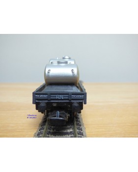 ELECTROTREN  1004,  wagon plat chargé de 3 citernes SEMAT  RENFE  BO