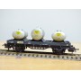 ELECTROTREN  1004,  wagon plat chargé de 3 citernes SEMAT  RENFE  BO
