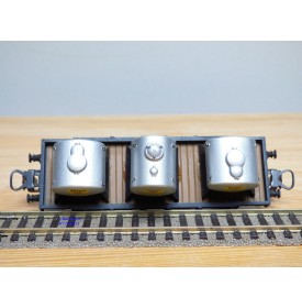 ELECTROTREN  1004,  wagon plat chargé de 3 citernes SEMAT  RENFE  BO
