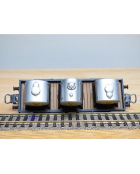 ELECTROTREN  1004,  wagon plat chargé de 3 citernes SEMAT  RENFE  BO