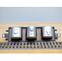 ELECTROTREN  1004,  wagon plat chargé de 3 citernes SEMAT  RENFE  BO