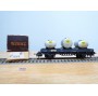 ELECTROTREN  1004,  wagon plat chargé de 3 citernes SEMAT  RENFE  BO