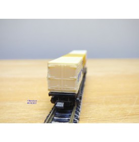 LIMA 320486,  wagon plat 3 containers HAPAG LLOYD, RENFE et DB   BO   N
