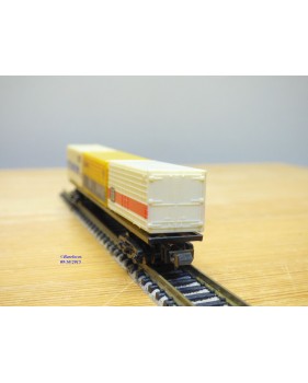 LIMA 320486,  wagon plat 3 containers HAPAG LLOYD, RENFE et DB   BO   N