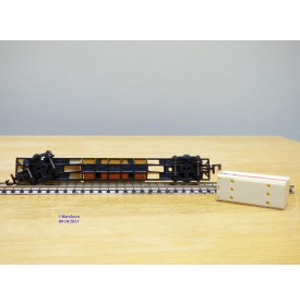 LIMA 320486,  wagon plat 3 containers HAPAG LLOYD, RENFE et DB   BO   N