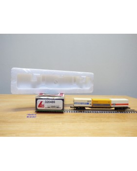 LIMA 320486,  wagon plat 3 containers HAPAG LLOYD, RENFE et DB   BO   N