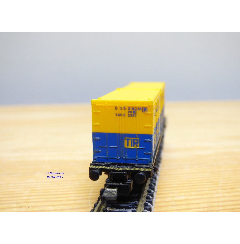 Electrotren Wagon Plat Court + 2 Conteneurs Michelin DB 5135 - NEUF