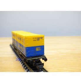FLEISCHMANN  8233,  wagon plat porte conteneurs chargé de 2 conteneurs de 20' DANZAS   DB  BO   N