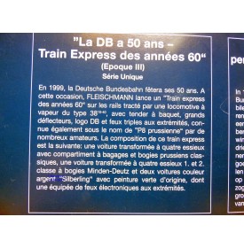 FLEISCHMANN  4896 , coffret  50 Jahre DB -  Eilzug der 60 er Jahre  DB  neuf   BO