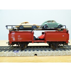 Märklin  4613.9,  wagon porte autos type Laaes 541 chargé 2 VW coccinelles et 2 Porsche 911  Wiking   neuf   DB  BO