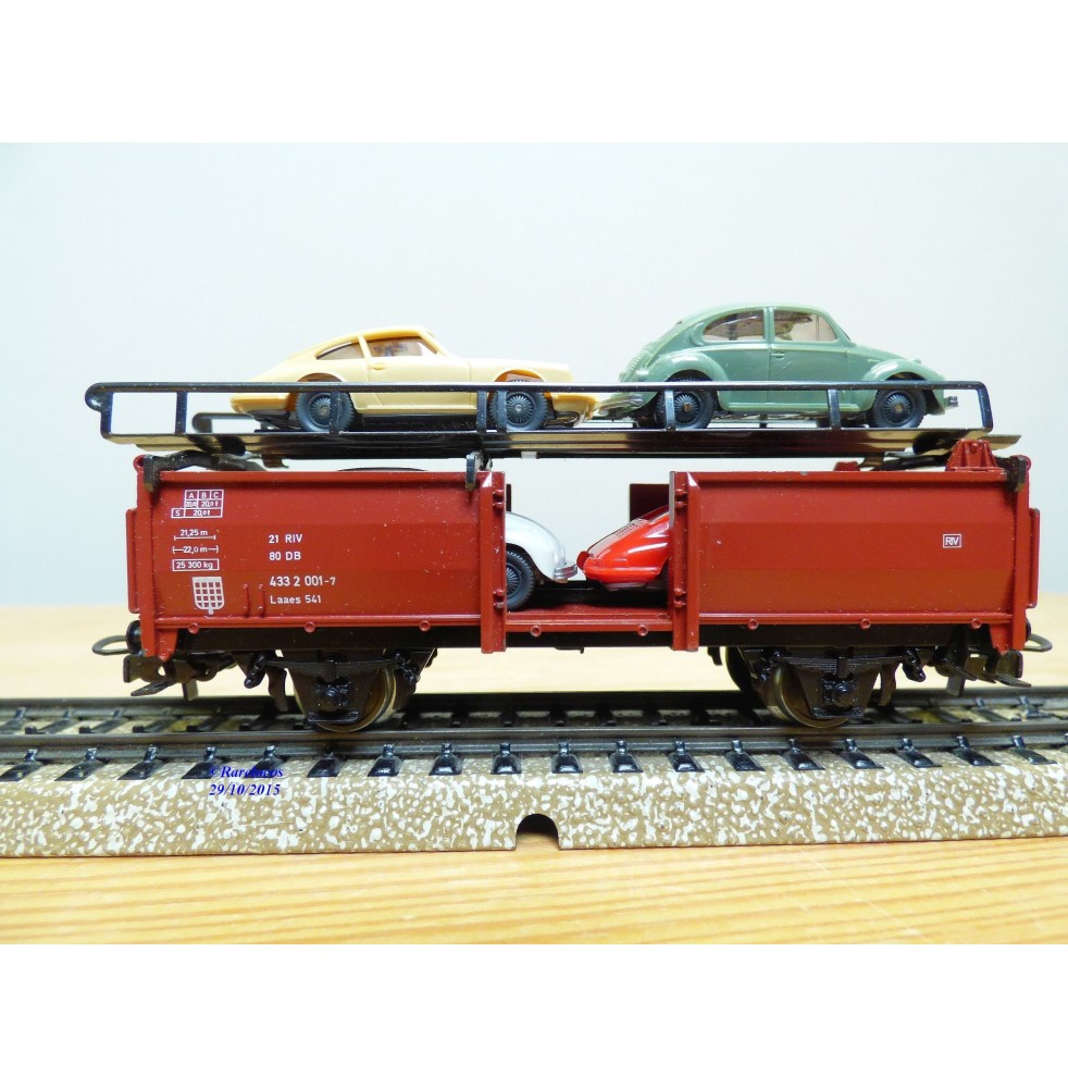 Märklin métal 4617 Wagon surbaissé EVS DB BO
