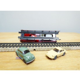 Märklin  4613.9,  wagon porte autos type Laaes 541 chargé 2 VW coccinelles et 2 Porsche 911  Wiking   neuf   DB  BO