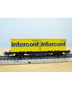 Märklin 4670, wagon porte containers type Berlin  et conteneurs 20'   INTERCONT  DB   BO