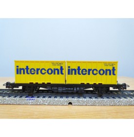 Märklin 4670, wagon porte containers type Berlin  et conteneurs 20'   INTERCONT  DB   BO
