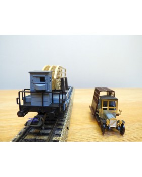 Märklin 48298,  wagon plat  type  "Erfurt" avec vitraux  et camion de vitrier DRG  neuf  BO 