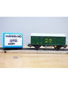 Märklin 4491, wagon couvert type Ukks  transport de vélos  CFL  neuf   BO