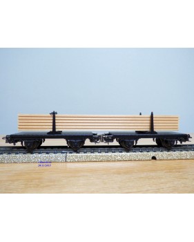 Märklin 4665, couplage de 2 wagons à traverses pivotantes chargé de planches   neuf   BO