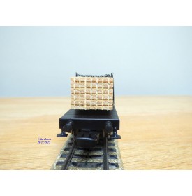 Märklin 4665, couplage de 2 wagons à traverses pivotantes chargé de planches   neuf   BO