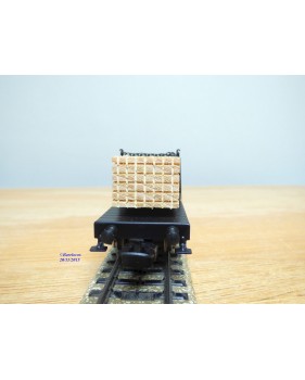 Märklin 4665, couplage de 2 wagons à traverses pivotantes chargé de planches   neuf   BO
