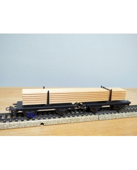 Märklin 4665, couplage de 2 wagons à traverses pivotantes chargé de planches   neuf   BO