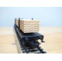 Märklin 4665, couplage de 2 wagons à traverses pivotantes chargé de planches   neuf   BO