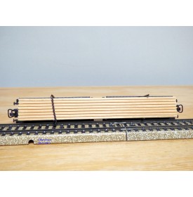 Märklin 4665, couplage de 2 wagons à traverses pivotantes chargé de planches   neuf   BO