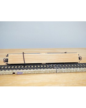 Märklin 4665, couplage de 2 wagons à traverses pivotantes chargé de planches   neuf   BO