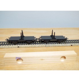 Märklin 4665, couplage de 2 wagons à traverses pivotantes chargé de planches   neuf   BO