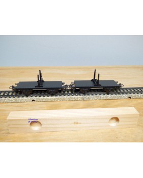 Märklin 4665, couplage de 2 wagons à traverses pivotantes chargé de planches   neuf   BO