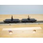 Märklin 4665, couplage de 2 wagons à traverses pivotantes chargé de planches   neuf   BO