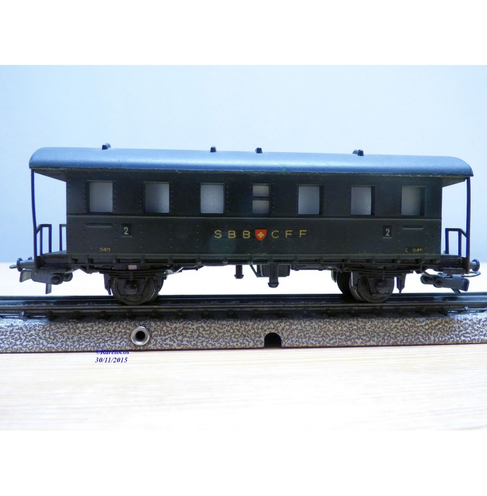Voiture à plate formes 3 Kl. SBB N° 5411