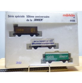 Märklin  4488, coffret 3 wagons cinquantenaire de la SNCF  SNCF neuf  BO 