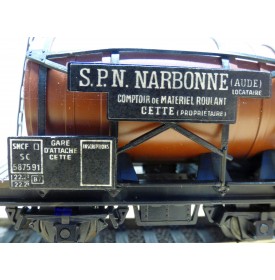 AU PULLMAN  130  ??, wagon foudre à guérite de serre freins S.P.N. Narbonne    SNCF  neuf   BO
