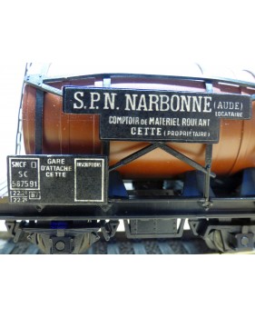 AU PULLMAN  130  ??, wagon foudre à guérite de serre freins S.P.N. Narbonne    SNCF  neuf   BO