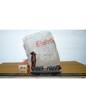ELECTROTREN  1009 wagon plat chargé de 2 Jeeps  RENFE BO