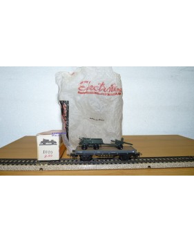 ELECTROTREN  1010 wagon plat chargé d'un Mercedes Benz Unimog et d'un canon RENFE BO