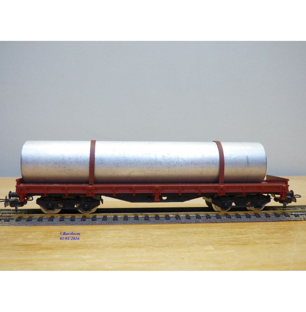 ELECTROTREN 5124,  wagon plat chargé d' un tube métallique  RENFE   neuf  BO