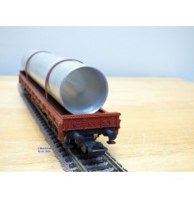 ELECTROTREN 5124,  wagon plat chargé d' un tube métallique  RENFE   neuf  BO