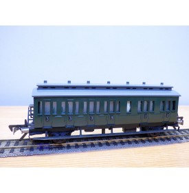 FLEISCHMANN 1406-1a, voiture ancienne à portières latérales à 2 essieux  2 / 3 Kl.   DB   BO